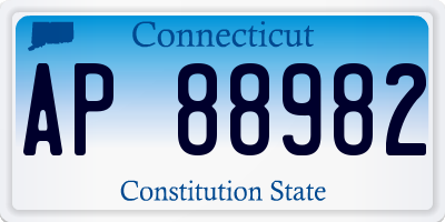CT license plate AP88982