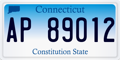 CT license plate AP89012