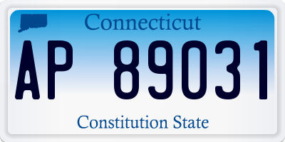 CT license plate AP89031