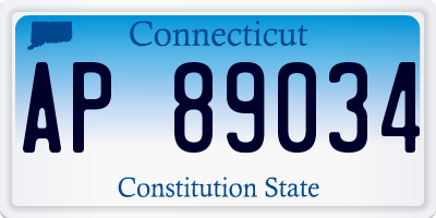CT license plate AP89034