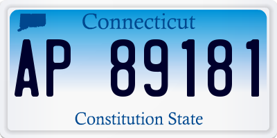 CT license plate AP89181