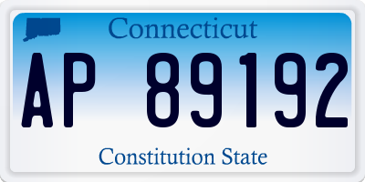 CT license plate AP89192