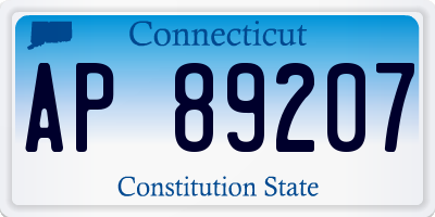 CT license plate AP89207