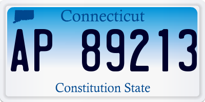 CT license plate AP89213