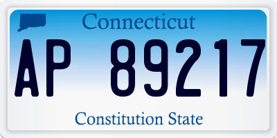 CT license plate AP89217