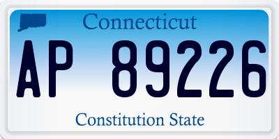 CT license plate AP89226