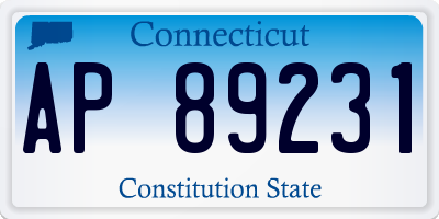 CT license plate AP89231