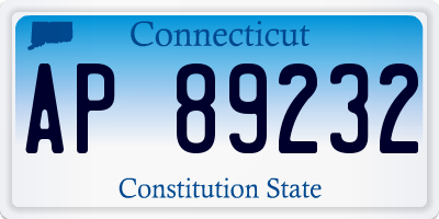 CT license plate AP89232