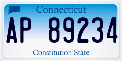 CT license plate AP89234