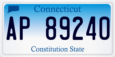 CT license plate AP89240