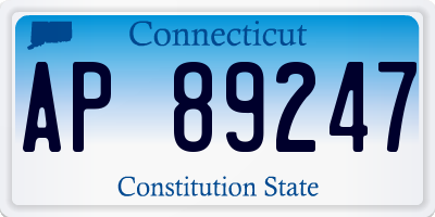 CT license plate AP89247