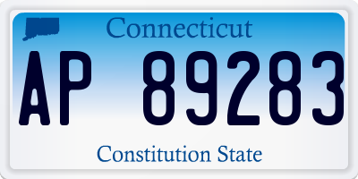 CT license plate AP89283
