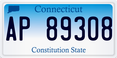 CT license plate AP89308