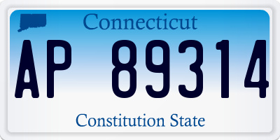 CT license plate AP89314