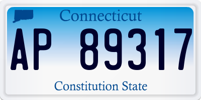 CT license plate AP89317