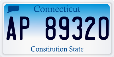 CT license plate AP89320