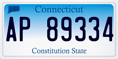 CT license plate AP89334