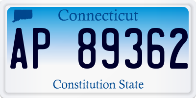 CT license plate AP89362