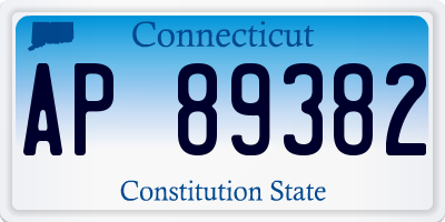 CT license plate AP89382