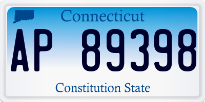 CT license plate AP89398