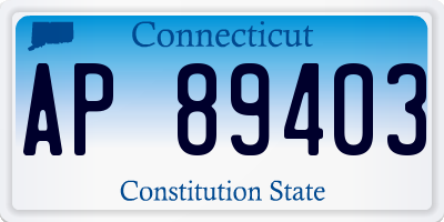 CT license plate AP89403