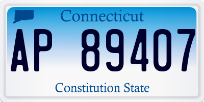 CT license plate AP89407