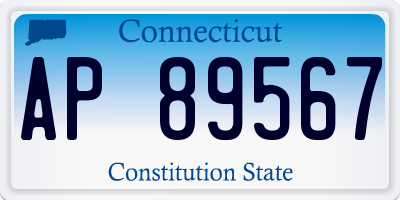 CT license plate AP89567