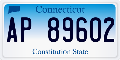 CT license plate AP89602