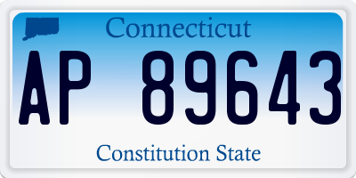 CT license plate AP89643