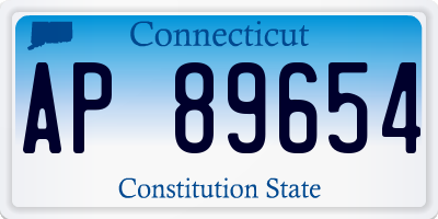 CT license plate AP89654