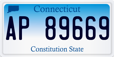 CT license plate AP89669
