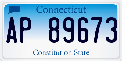 CT license plate AP89673