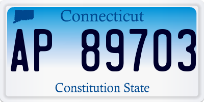 CT license plate AP89703