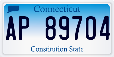 CT license plate AP89704