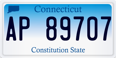 CT license plate AP89707