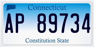 CT license plate AP89734