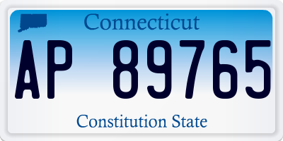 CT license plate AP89765