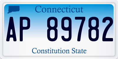 CT license plate AP89782