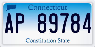 CT license plate AP89784