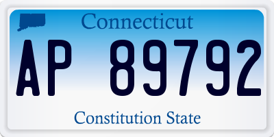 CT license plate AP89792