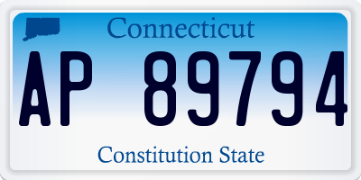 CT license plate AP89794