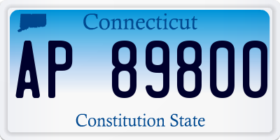 CT license plate AP89800