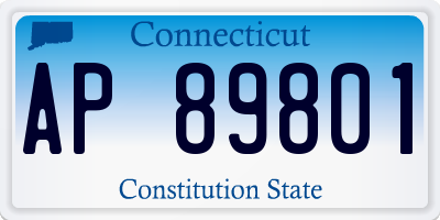 CT license plate AP89801