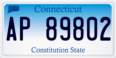 CT license plate AP89802