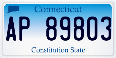 CT license plate AP89803