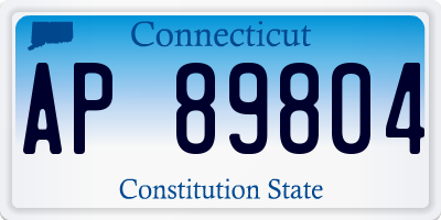 CT license plate AP89804