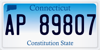 CT license plate AP89807