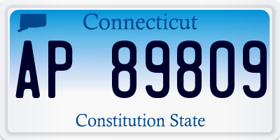 CT license plate AP89809