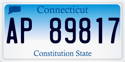 CT license plate AP89817