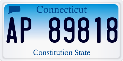 CT license plate AP89818